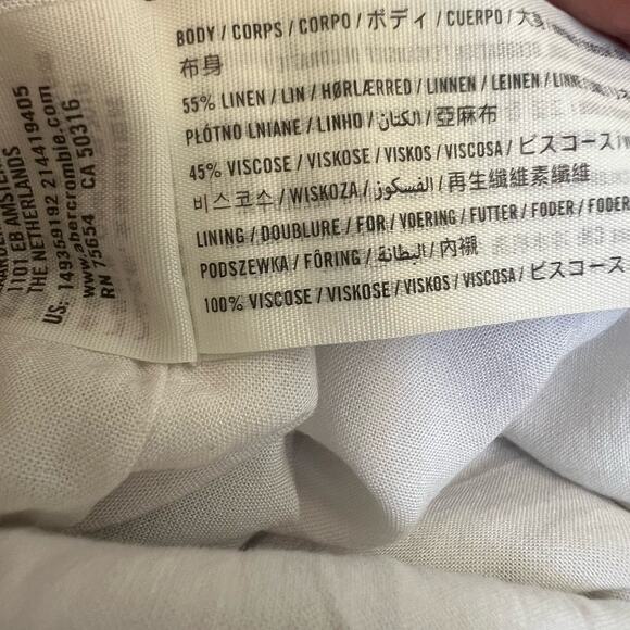 Abercrombie & Fitch New High Rise Shorts Pin Stripe Linen Blend Belted Sz L - Picture 6 of 6